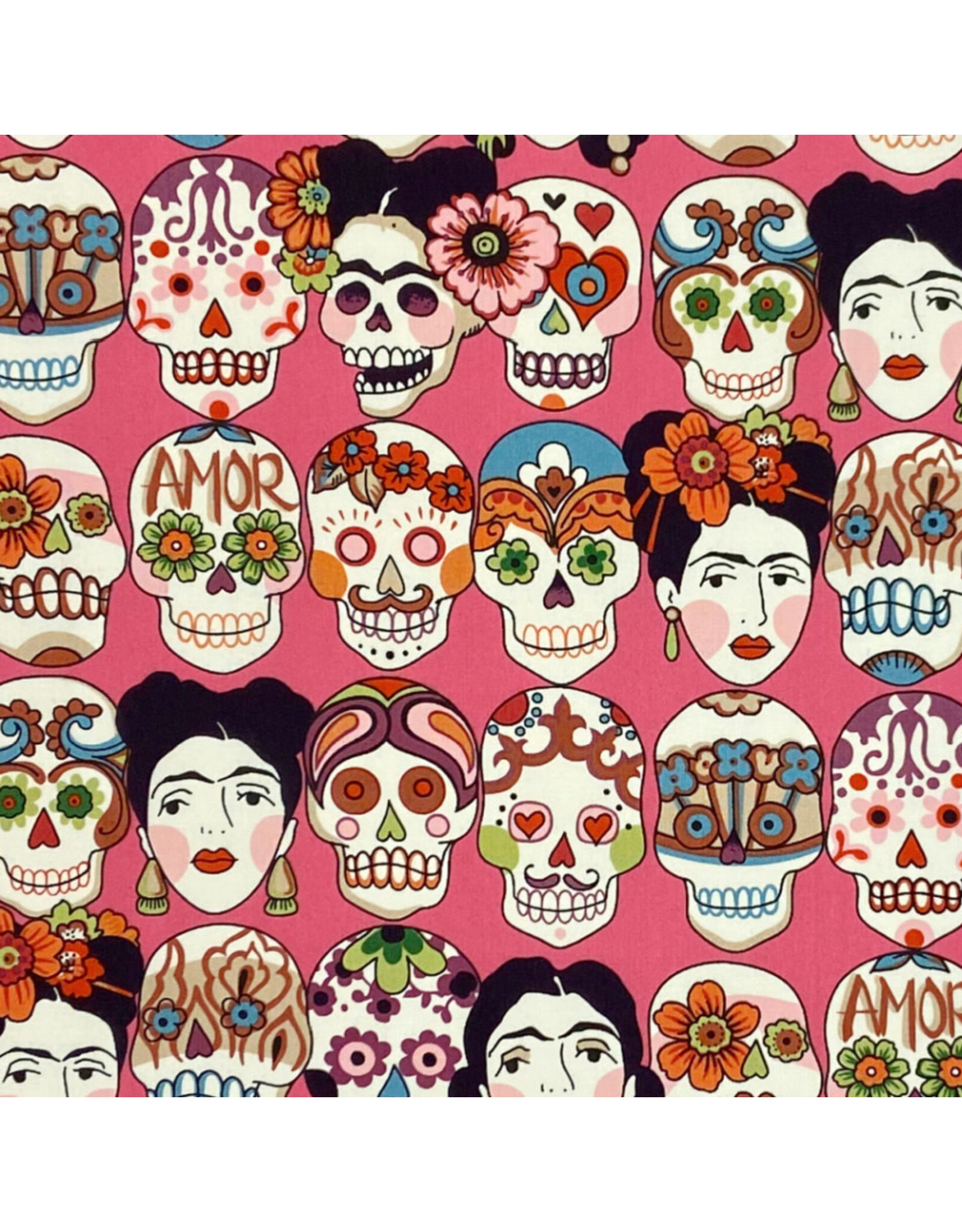 Alexander Henry Fabrics Folklorico, Gotas de Amor in Pink, Fabric Half-Yards