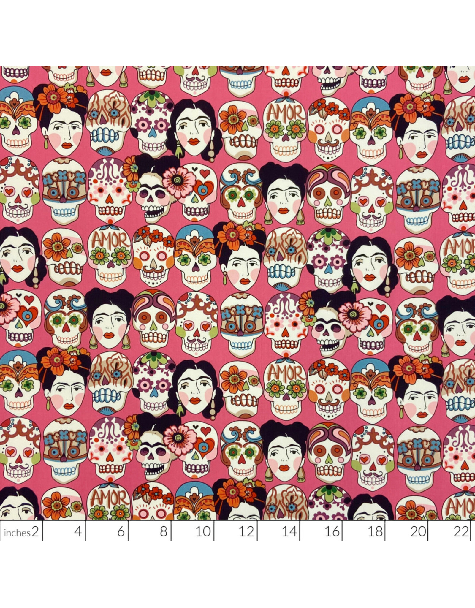 Alexander Henry Fabrics Folklorico, Gotas de Amor in Pink, Fabric Half-Yards