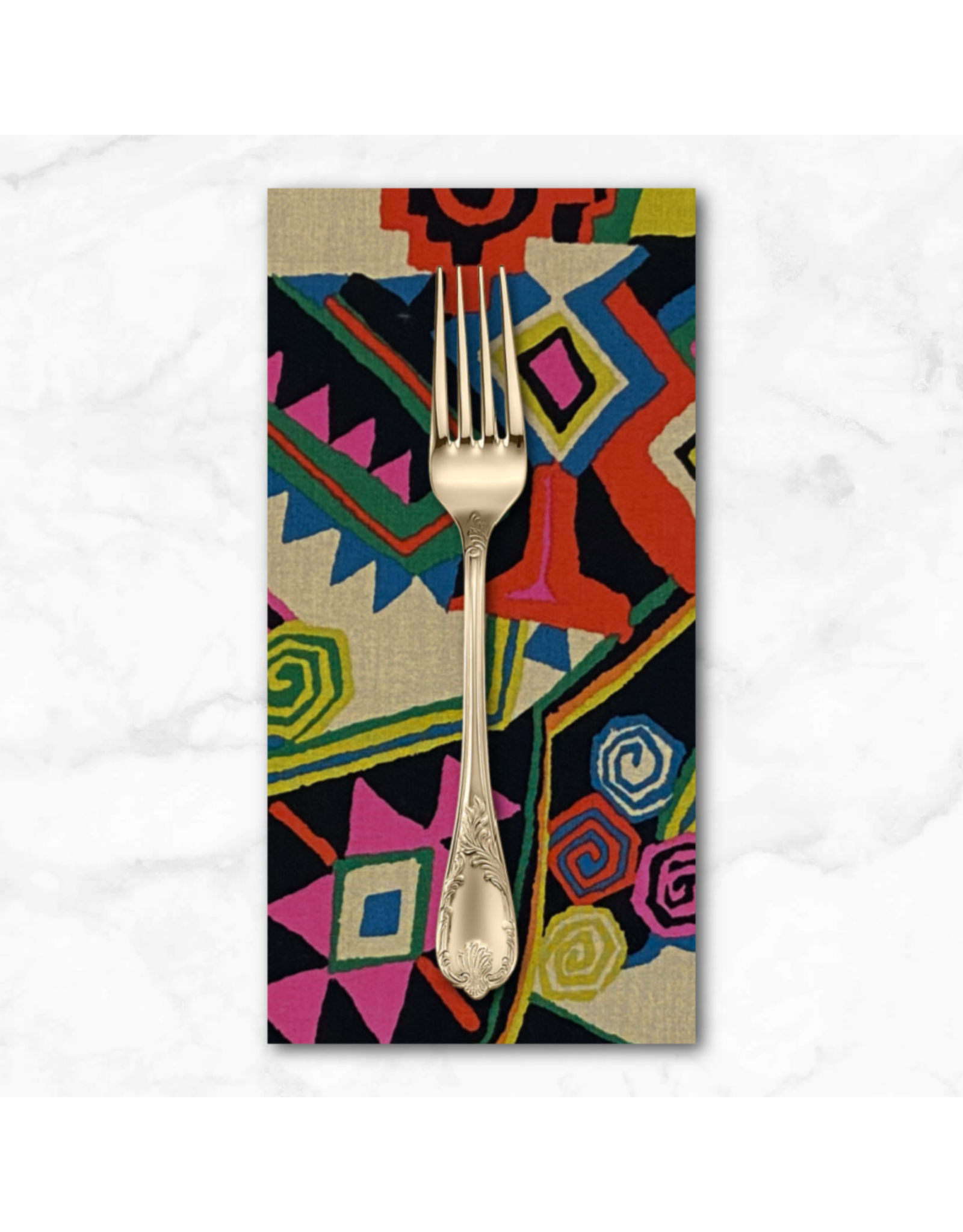 PD's Alexander Henry Collection Folklorico, Azteca in Black Tea, Dinner Napkin