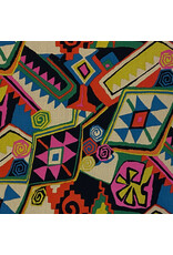 Alexander Henry Fabrics Folklorico, Azteca in Black Tea, Fabric Half-Yards