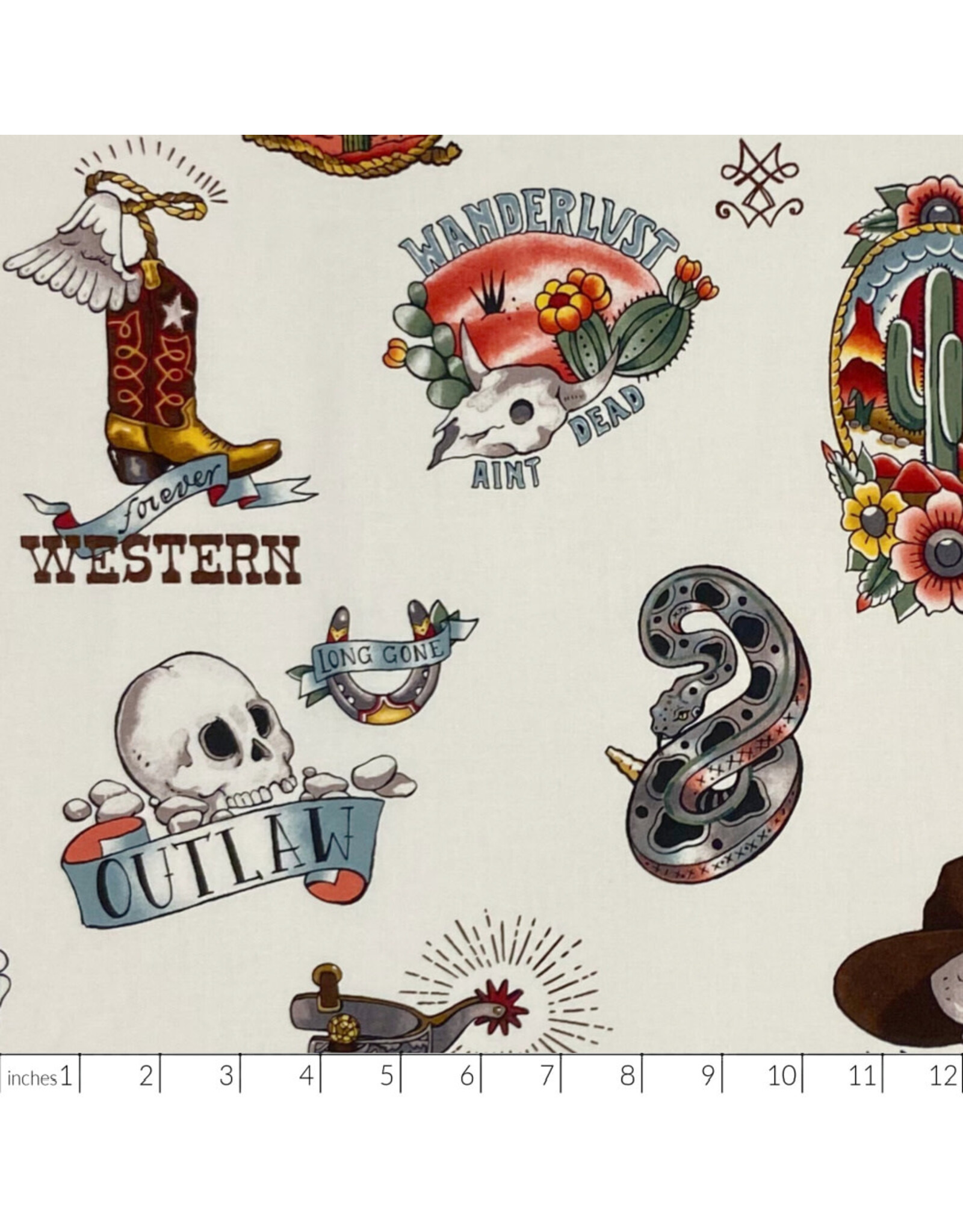 PD's Alexander Henry Collection Nicole's Prints, Forever Western in Tea Dye, Dinner Napkin