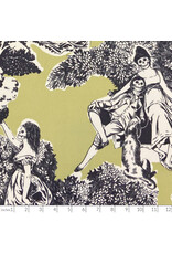 Alexander Henry Fabrics Nicole's Prints, Endless Love in Khaki Black, Fabric Half-Yards