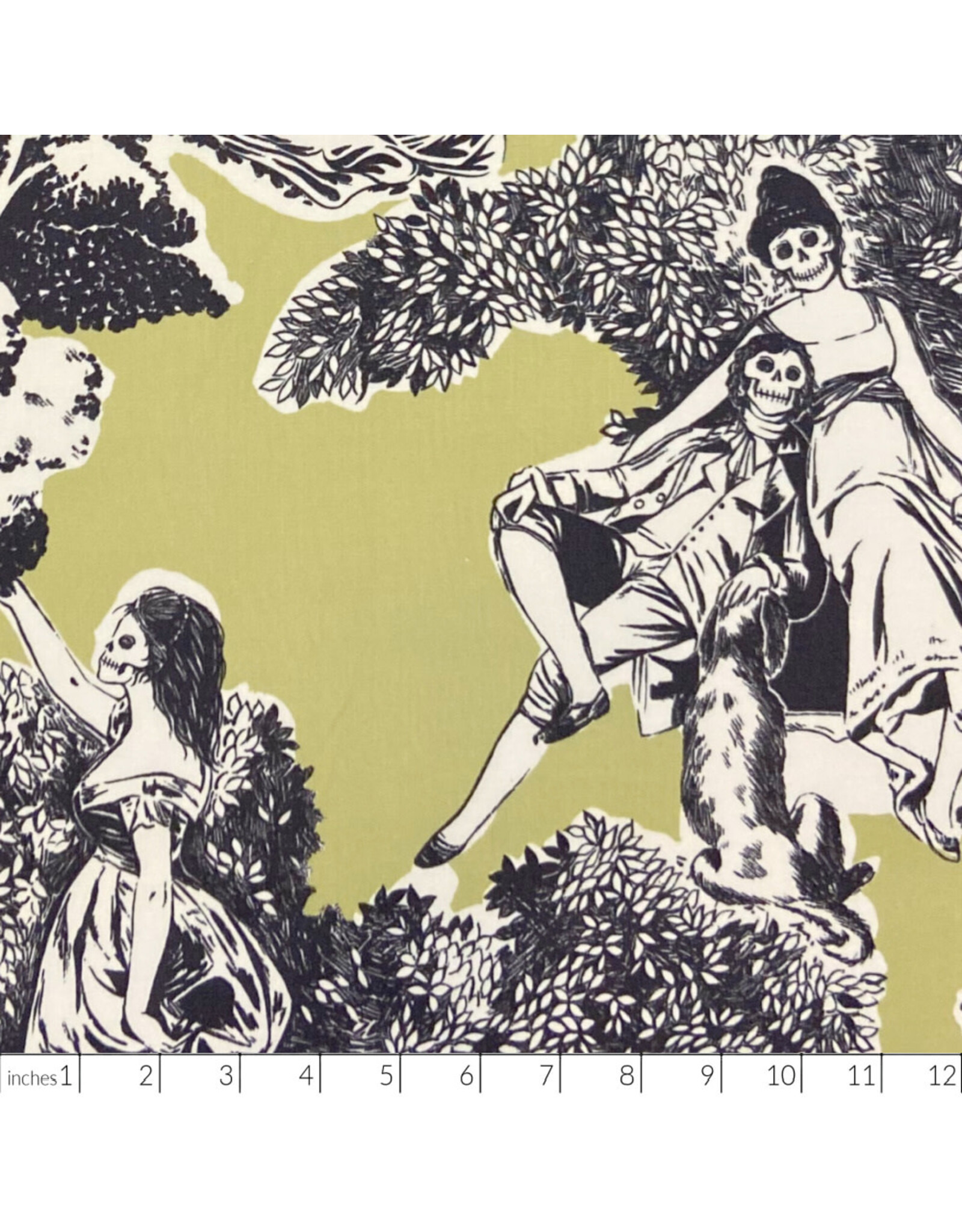 Alexander Henry Fabrics Nicole's Prints, Endless Love in Khaki Black, Fabric Half-Yards