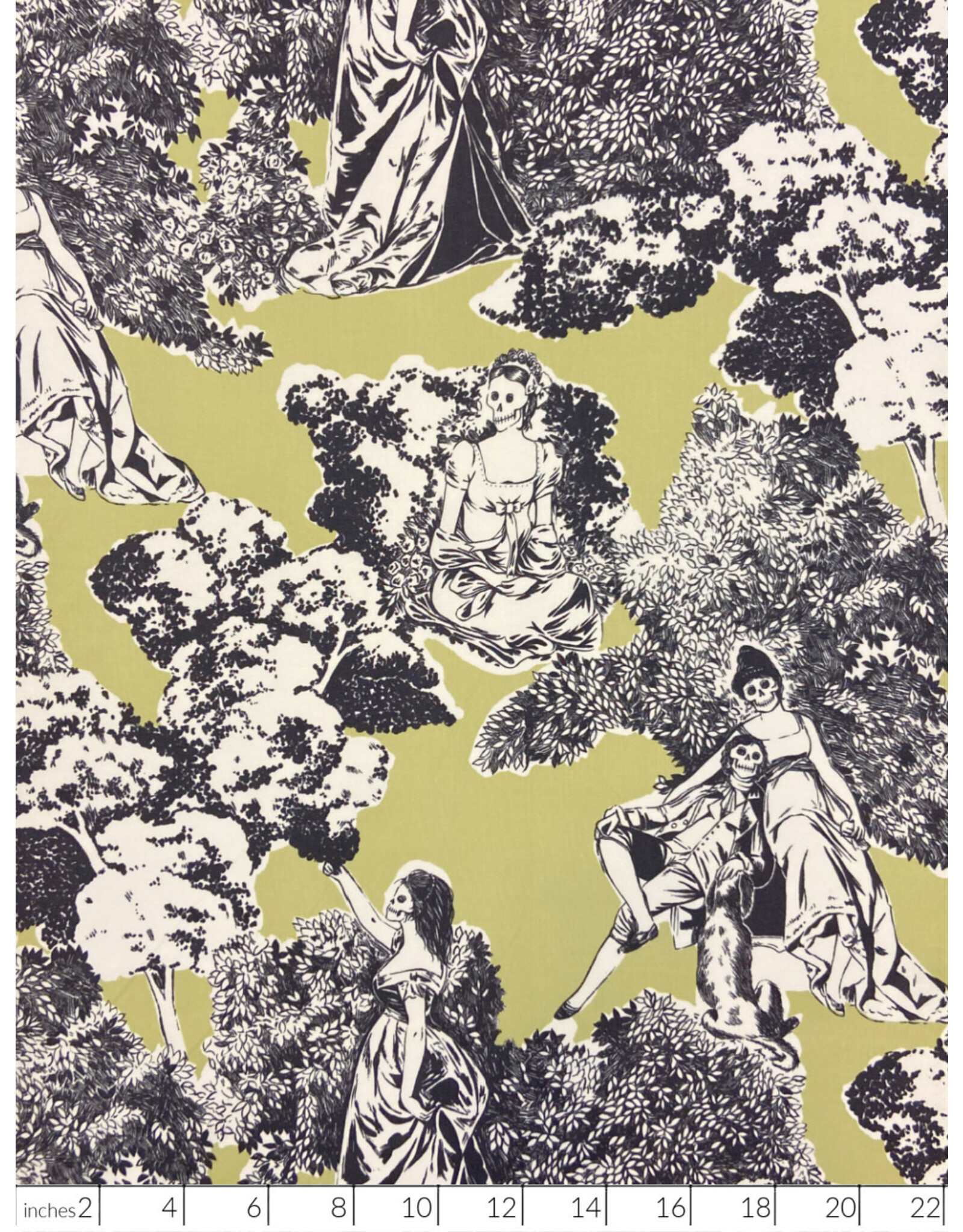 Alexander Henry Fabrics Nicole's Prints, Endless Love in Khaki Black, Fabric Half-Yards