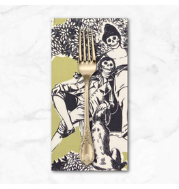 PD's Alexander Henry Collection Nicole's Prints, Endless Love in Khaki Black, Dinner Napkin