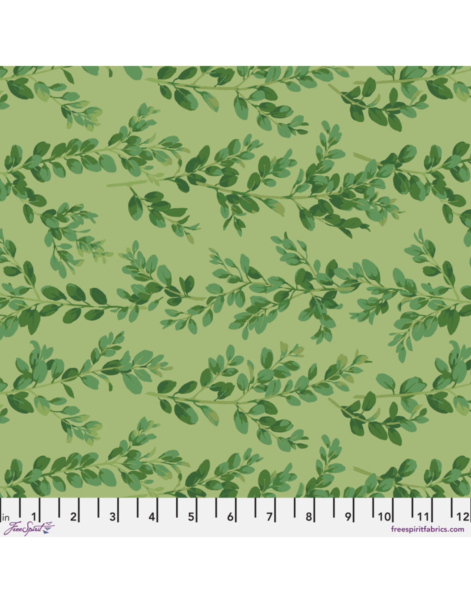 Martha Negley Winterberry, Boxwood in Green, Fabric Half-Yards