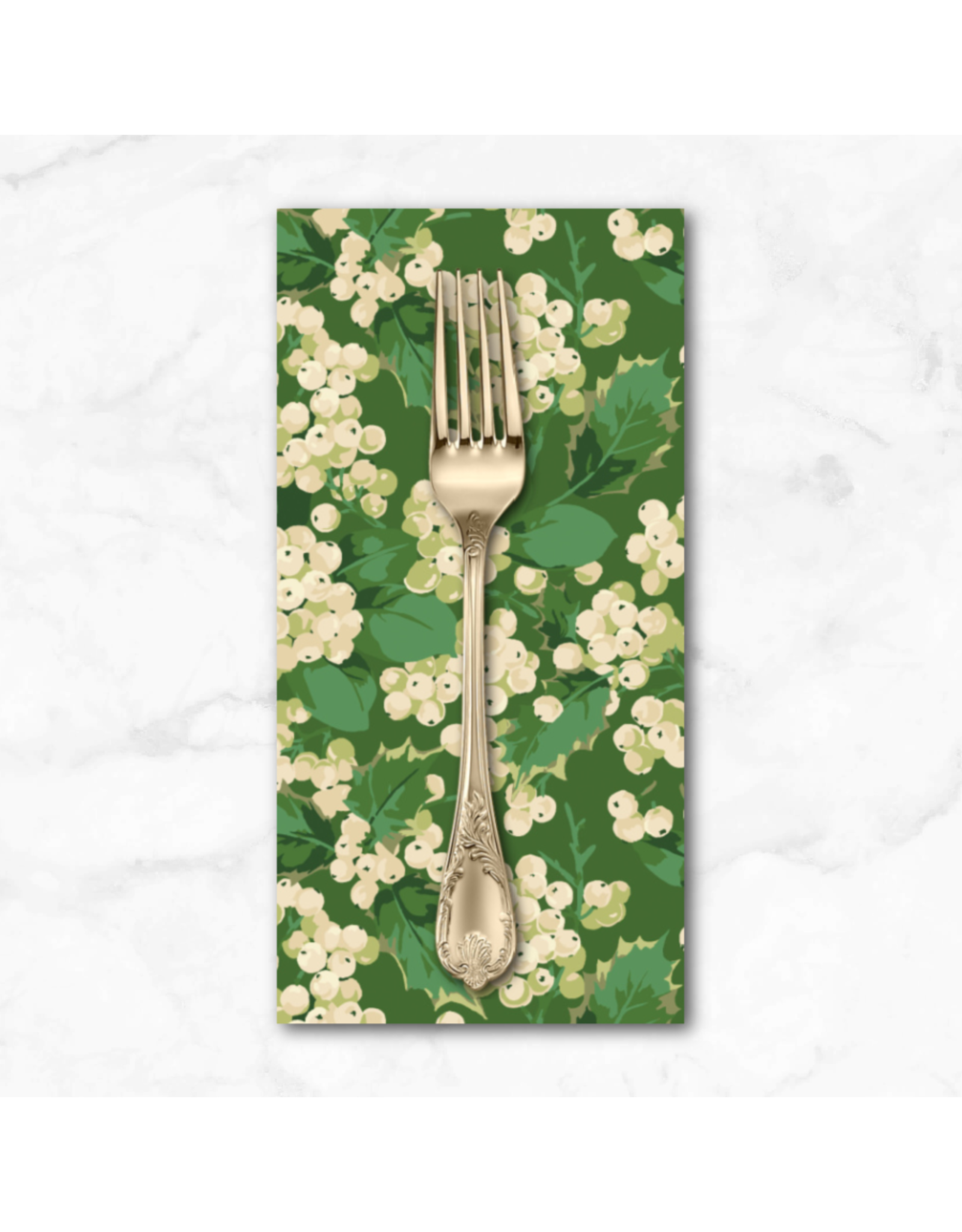 Christmas Collection Winterberry, Holly Berry in Green, Dinner Napkin