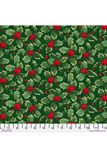 Martha Negley Winterberry, Holly in Dark Green, Fabric Half-Yards