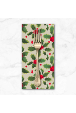 Christmas Collection Winterberry, Holly in Natural, Dinner Napkin