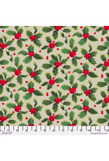 Martha Negley Winterberry, Holly in Natural, Fabric Half-Yards