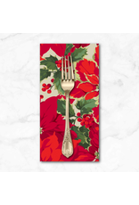 Christmas Collection Winterberry, Poinsettia in Natural, Dinner Napkin
