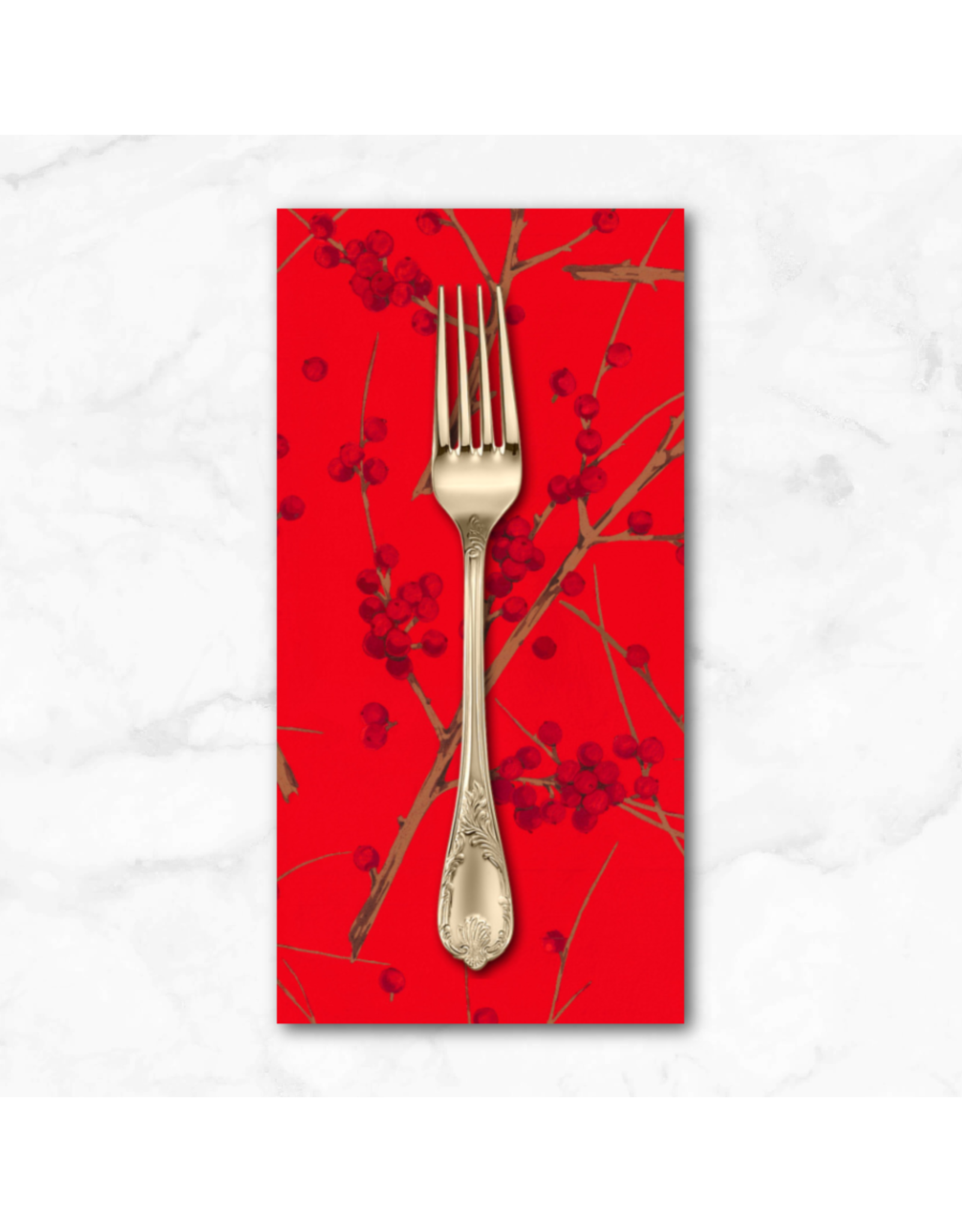 Christmas Collection Winterberry, Winterberry in Red, Dinner Napkin