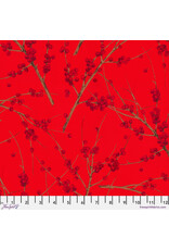 Martha Negley Winterberry, Winterberry in Red, Fabric Half-Yards