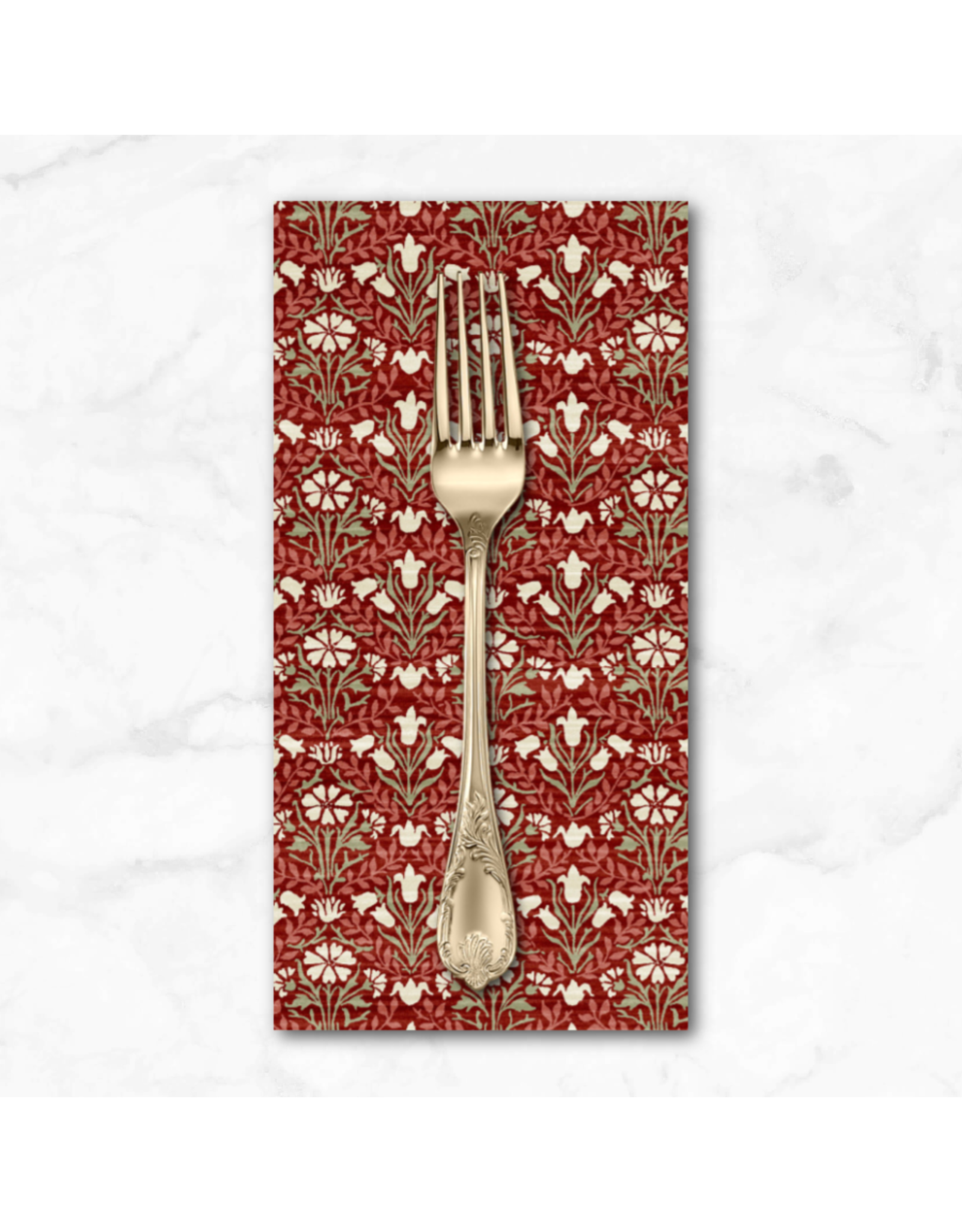 Christmas Collection Morris & Co.'s The Cotswold Holiday Collection, Bellflowers in Red, Dinner Napkin