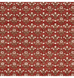 William Morris & Co. Morris & Co.'s The Cotswold Holiday Collection, Bellflowers in Red, Fabric Half-Yards