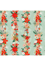 Mia Charro Christmas Spirit, Christmas Delight in Sage, Fabric Half-Yards