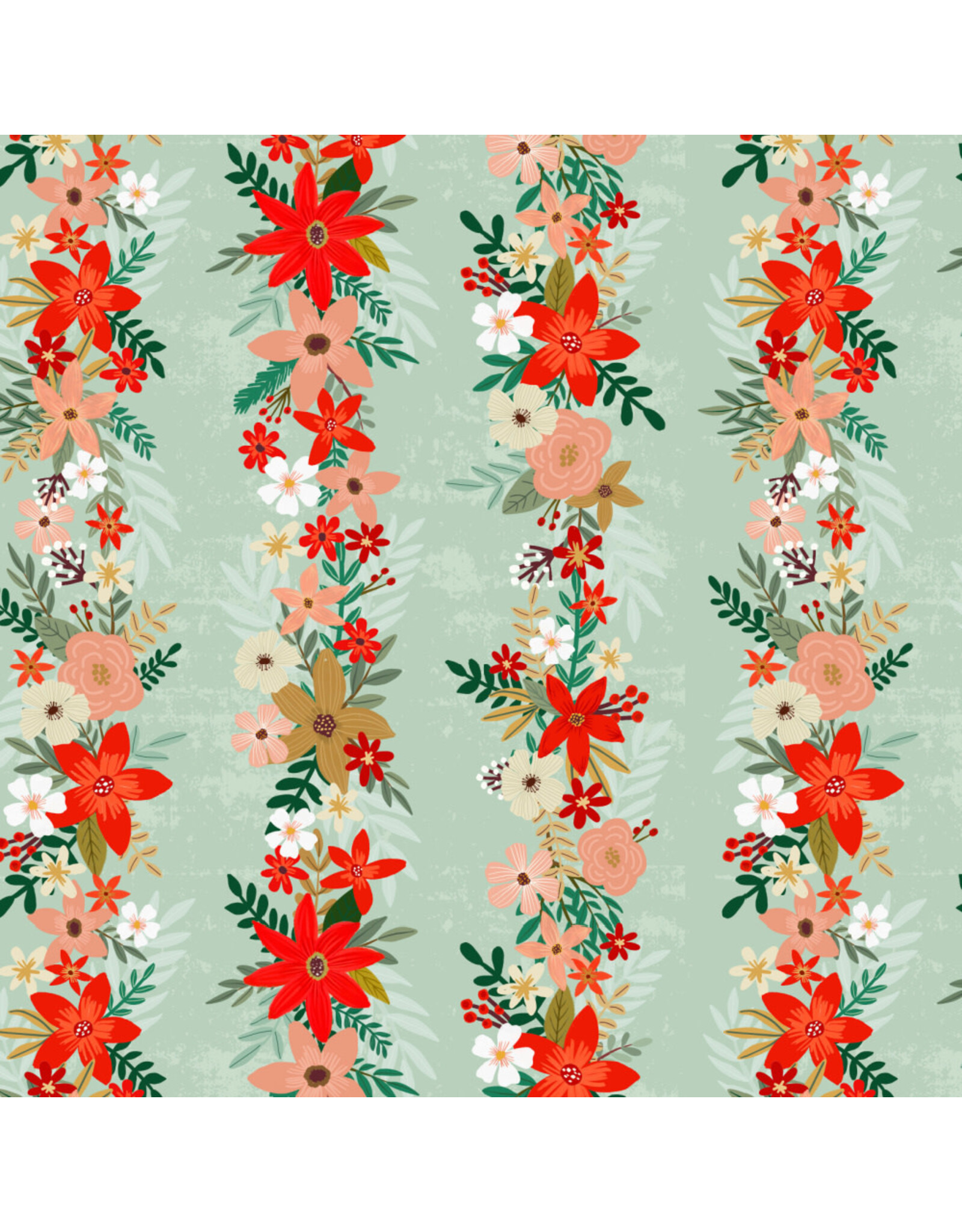 Mia Charro Christmas Spirit, Christmas Delight in Sage, Fabric Half-Yards