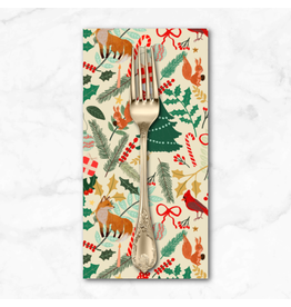 Christmas Collection Christmas Spirit, Forest Evening in Cream, Dinner Napkin