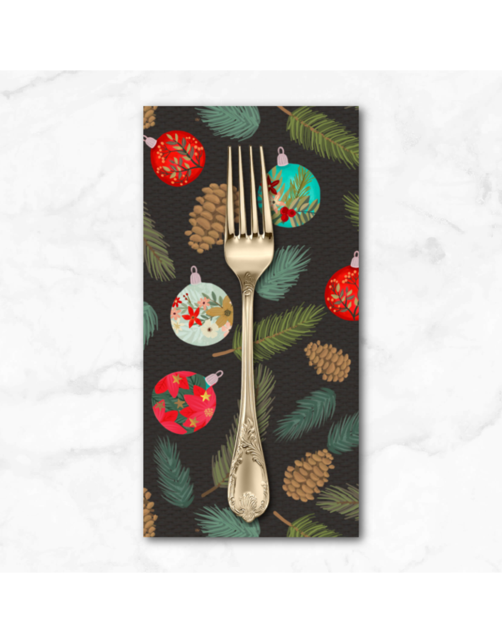 Christmas Collection Christmas Spirit, Happy Eve in Charcoal, Dinner Napkin