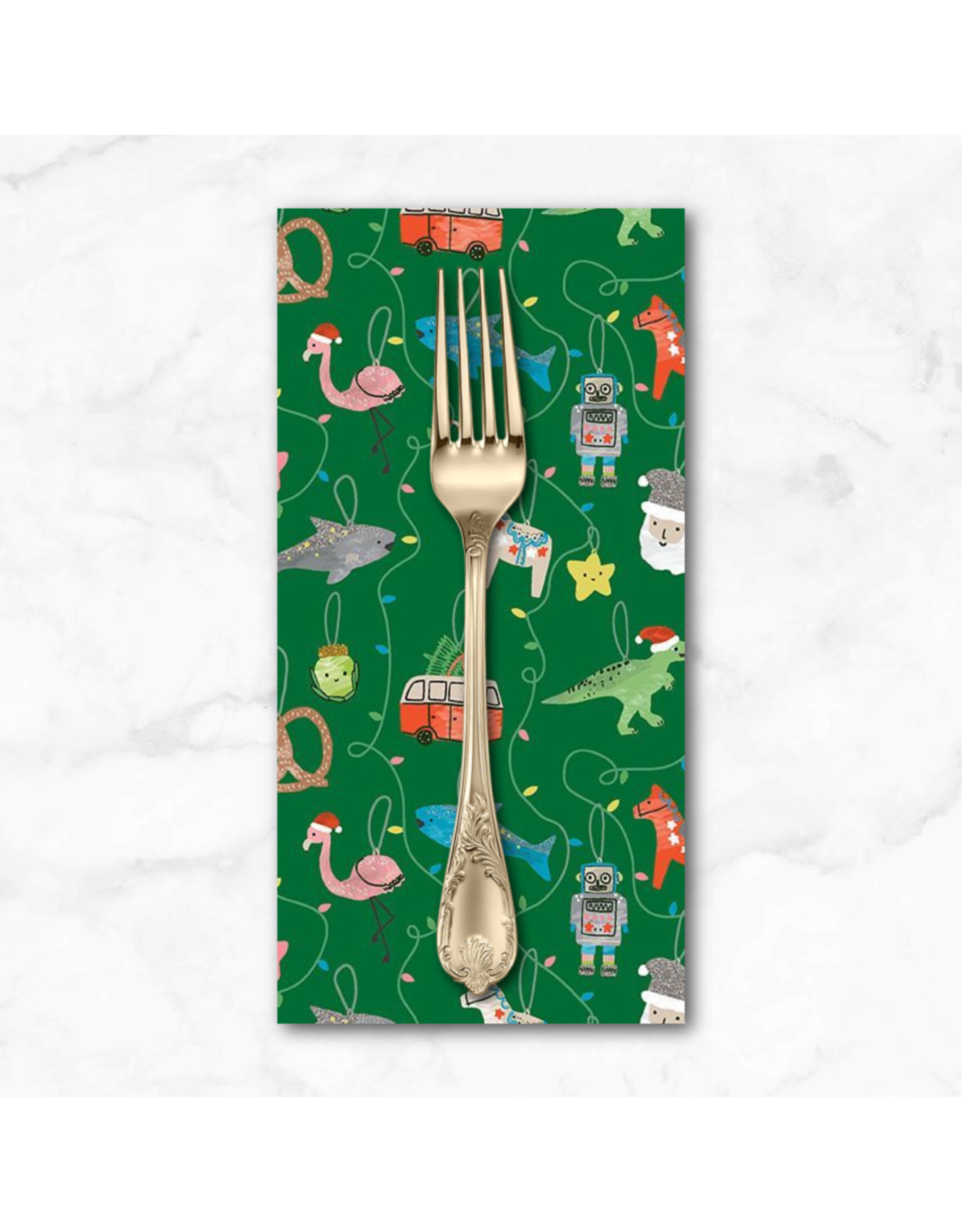 Christmas Collection Cat's Pajamas, Sleighin' It in Fir, Dinner Napkin