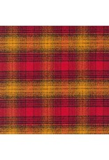 Robert Kaufman Yarn Dyed Cotton Flannel, Mammoth Flannel in Cayenne, Fabric Half-Yards