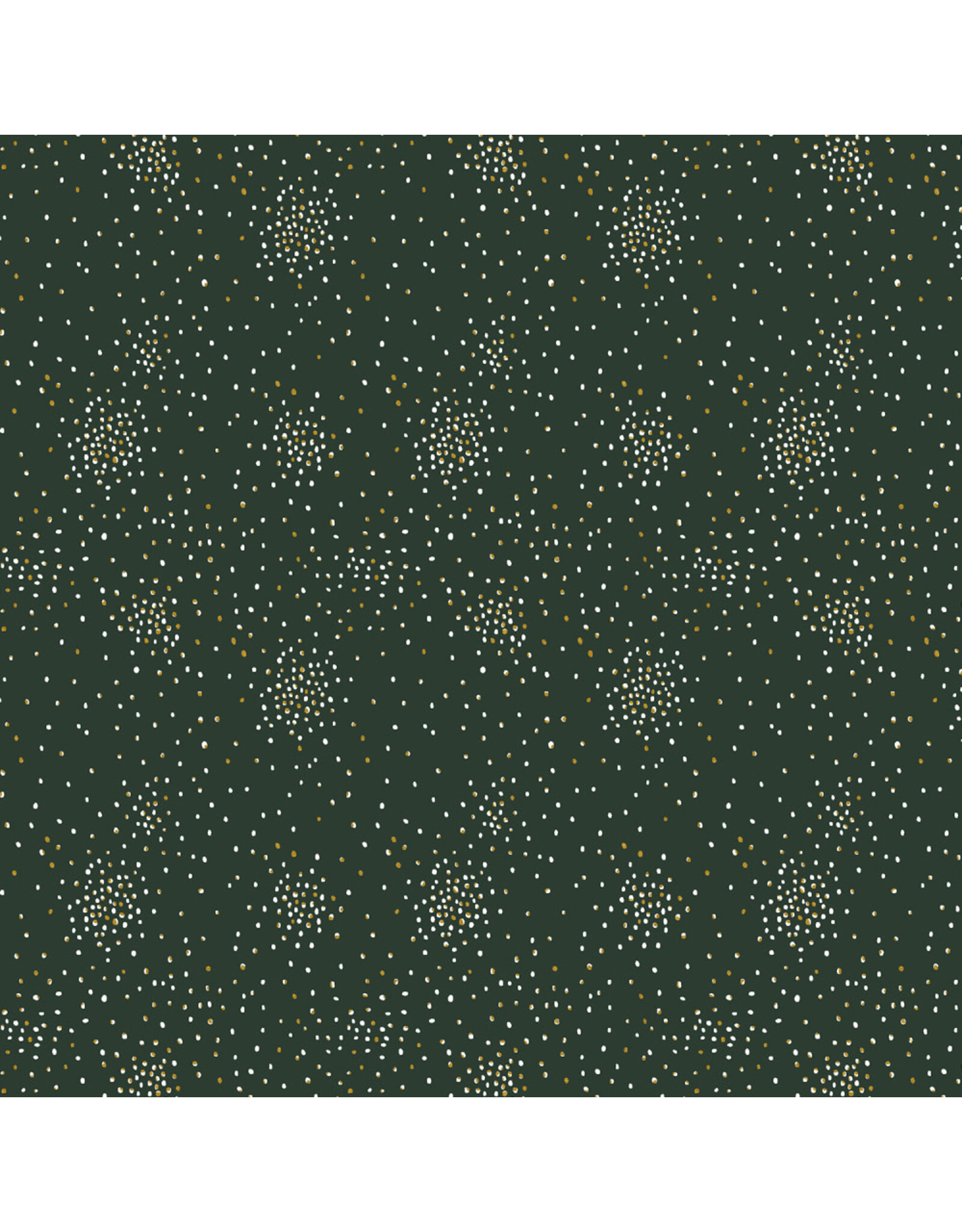 Cotton + Steel Clusters, Evergreen with Metallic, Fabric Half-Yards