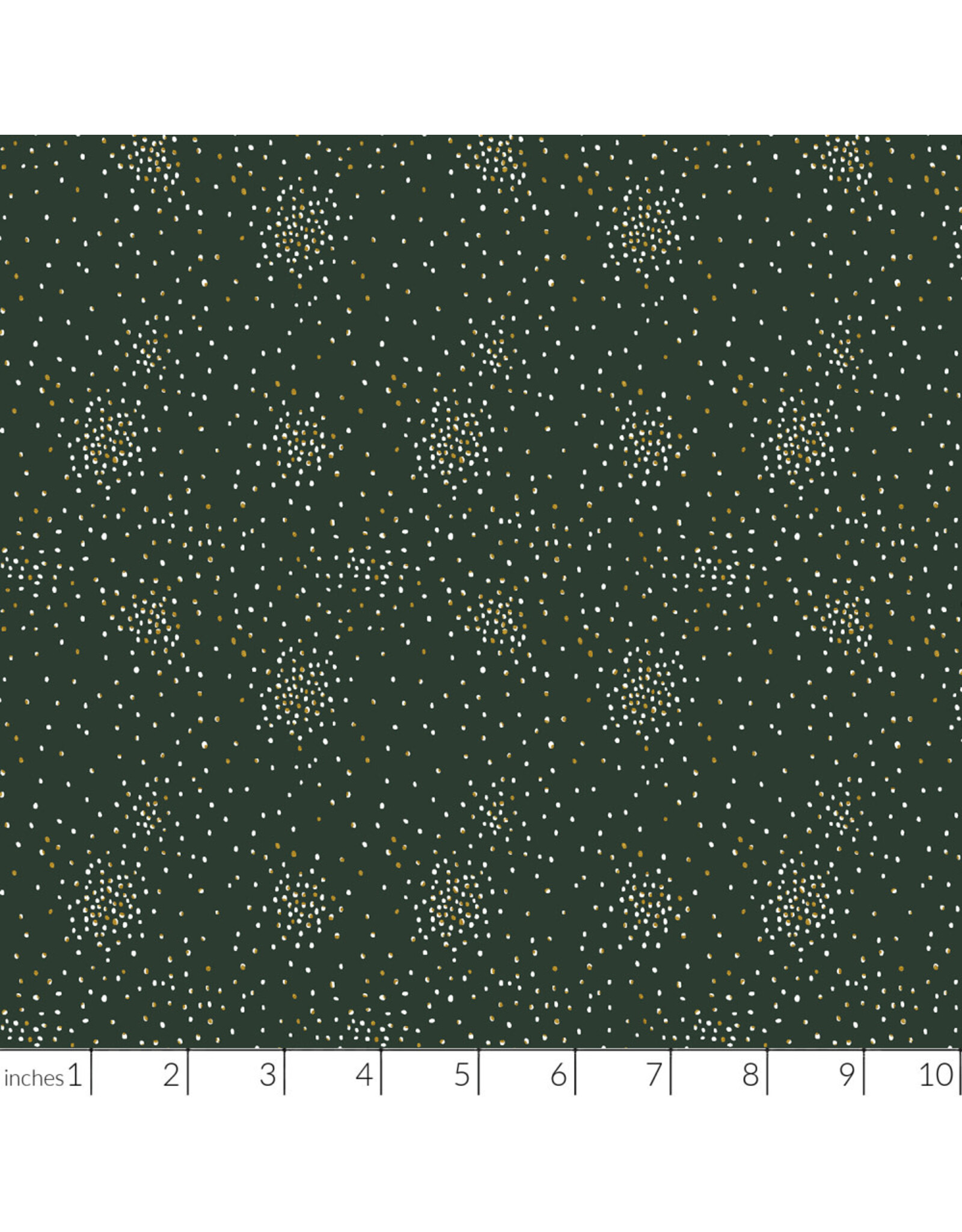 Cotton + Steel Clusters, Evergreen with Metallic, Fabric Half-Yards