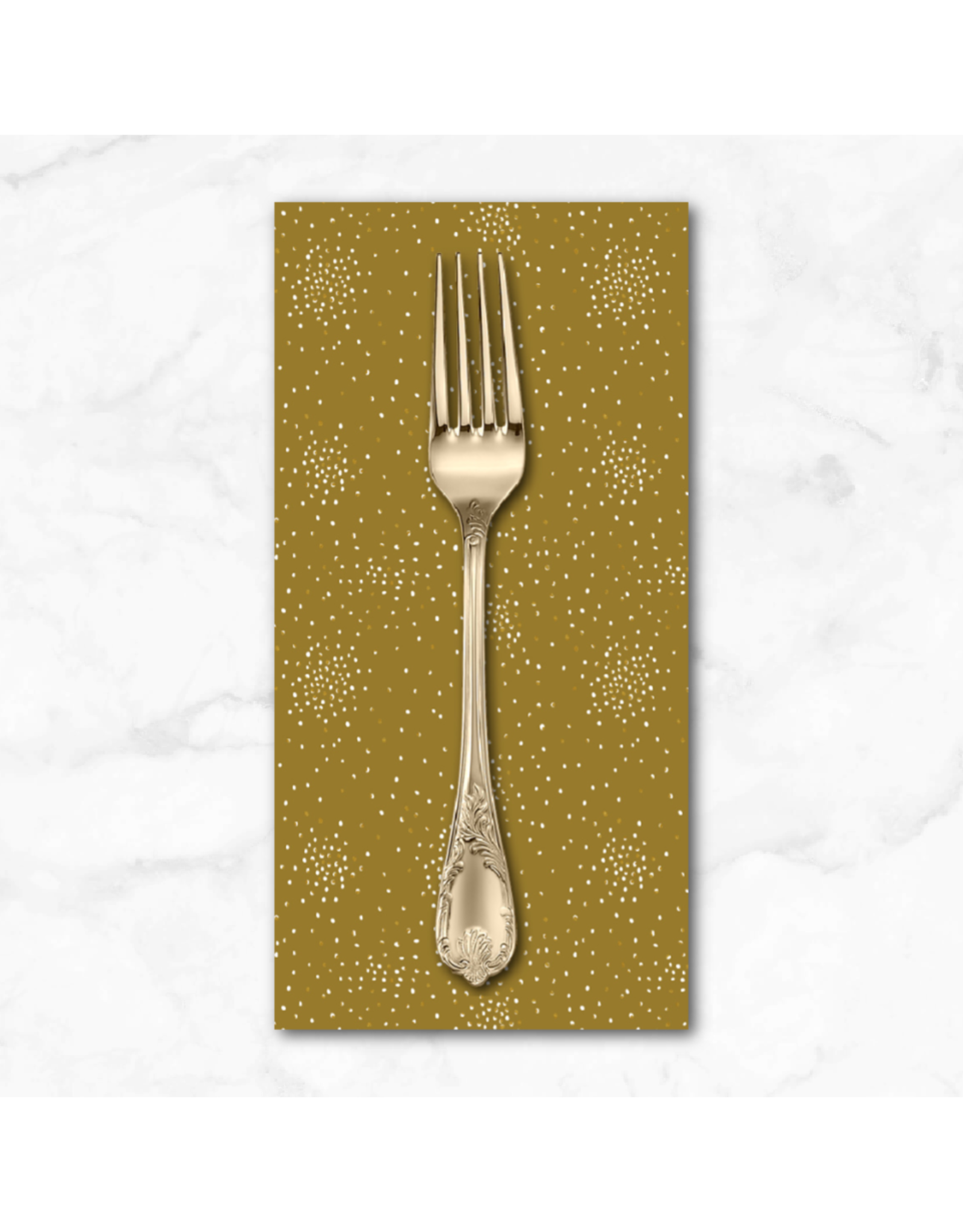 PD's Cotton + Steel Collection Clusters, Forest Moss with Metallic, Dinner Napkin