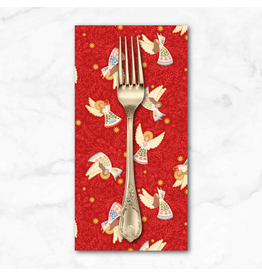 Christmas Collection Peace & Joy, Host of Angels on Red, Dinner Napkin