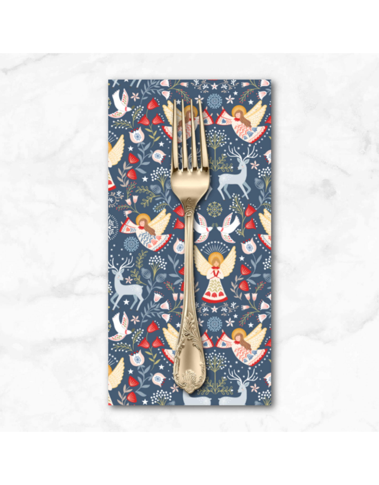 Christmas Collection Peace & Joy, Peace and Joy on Festive Blue, Dinner Napkin