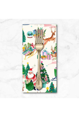 Christmas Collection Fa-La-La, Deer Santa in Winter White, Dinner Napkin