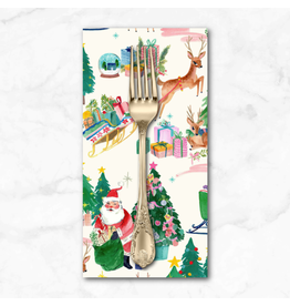 Christmas Collection Fa-La-La, Deer Santa in Winter White, Dinner Napkin