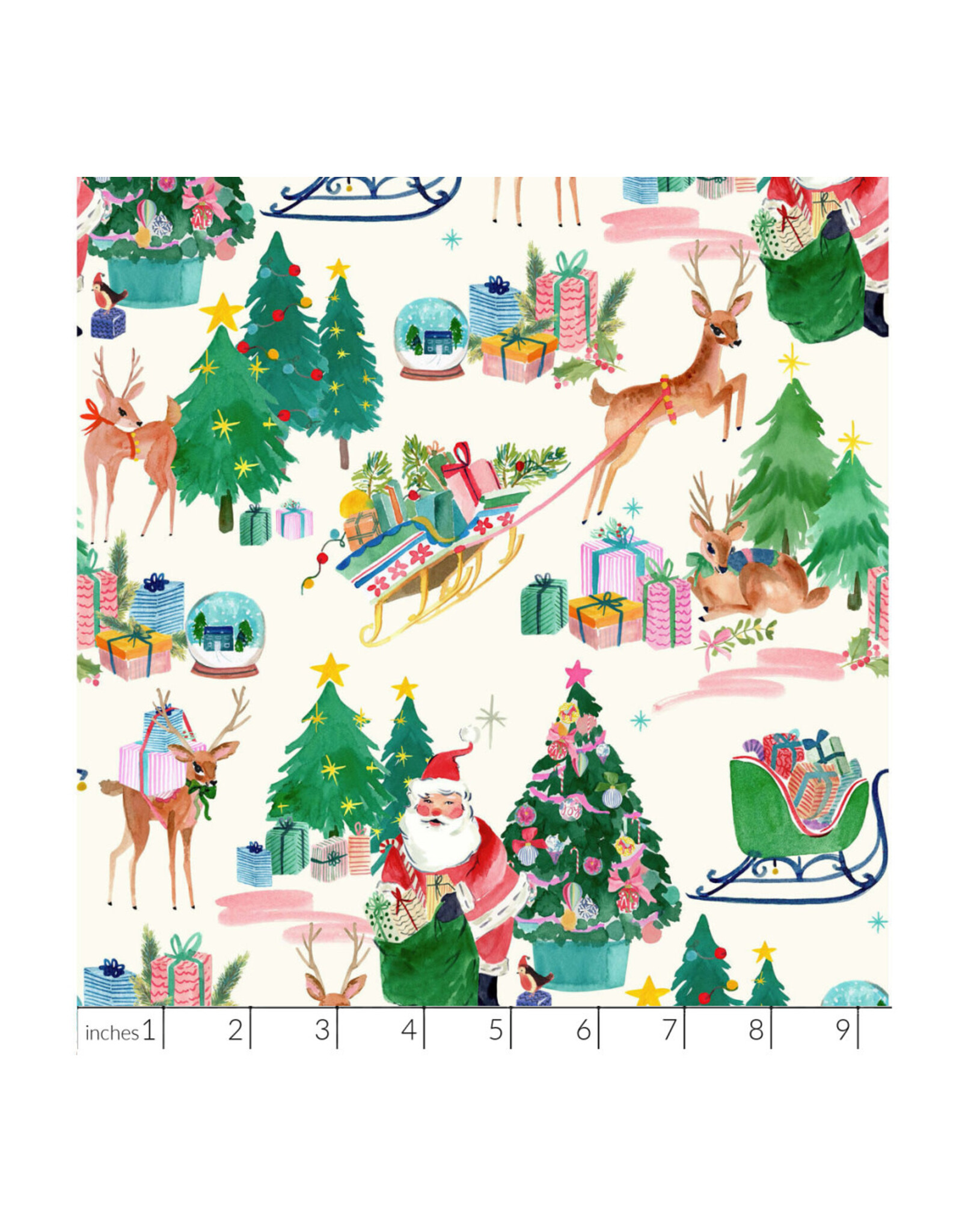 Christmas Collection Fa-La-La, Deer Santa in Winter White, Dinner Napkin