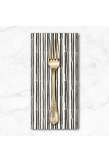 PD's Clothwork's Collection Evermore, Irregular Stripe in Black, Dinner Napkin