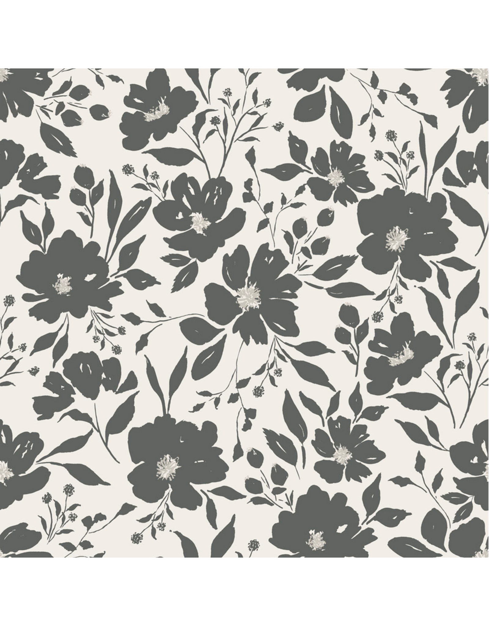 Clothworks Evermore, Large Floral in Light Cream, Fabric Half-Yards