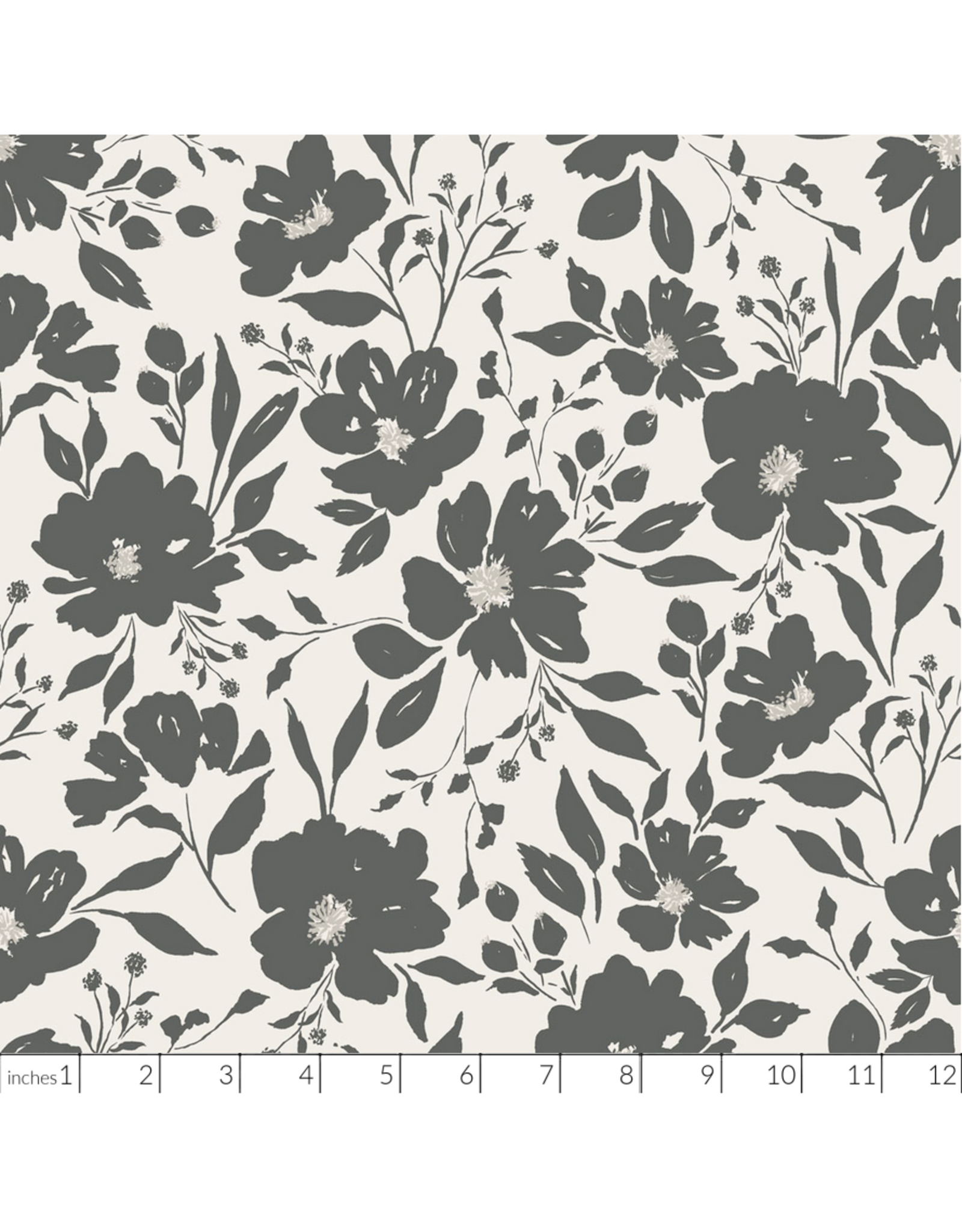 Clothworks Evermore, Large Floral in Light Cream, Fabric Half-Yards