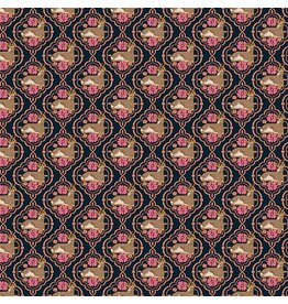 Paintbrush Studio ON SALE - 5 YARD CUT, Moroccan Sunrise, Barbary Sheep in Navy