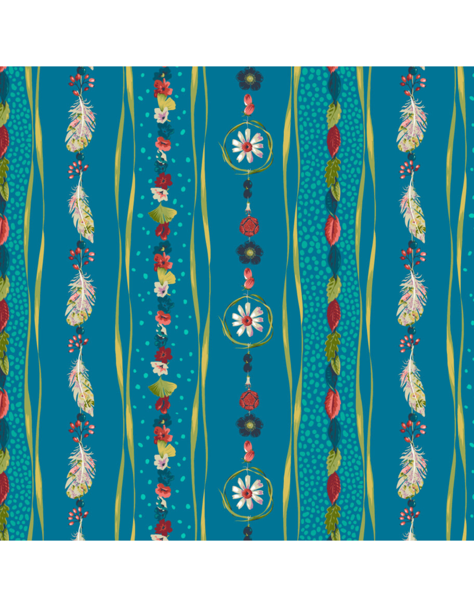 Odile Bailloeul ON SALE - 5 YARD CUT, Land Art 2, Offerings in Blue