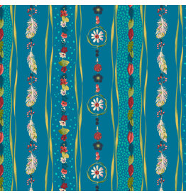 Odile Bailloeul ON SALE - 5 YARD CUT, Land Art 2, Offerings in Blue