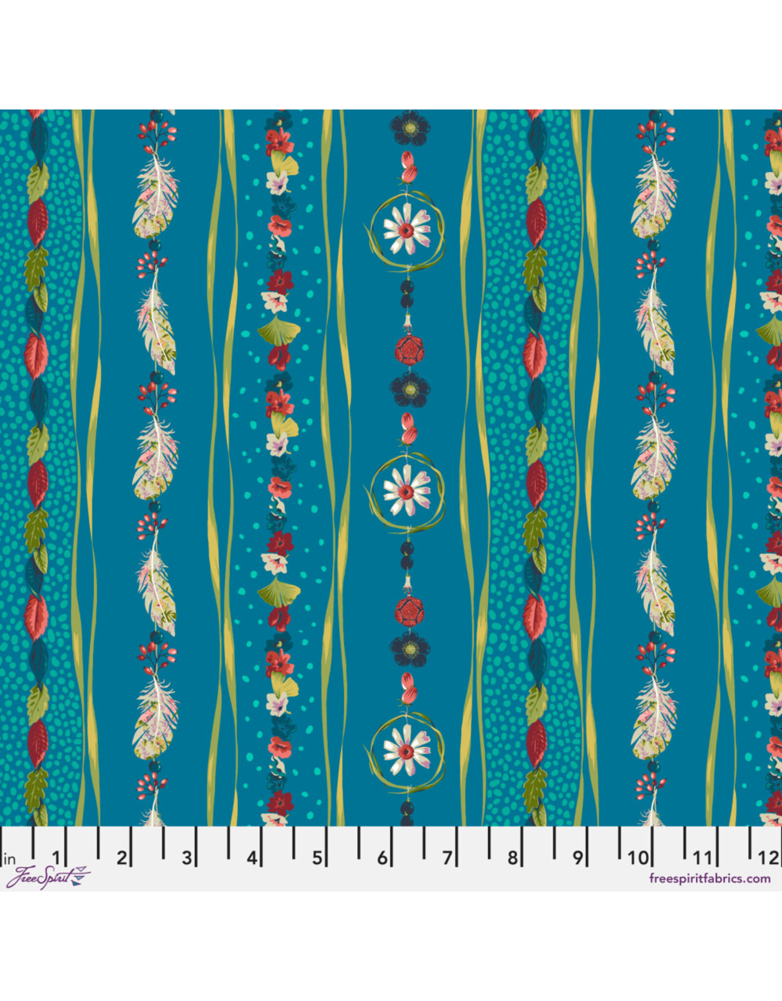 Odile Bailloeul ON SALE - 5 YARD CUT, Land Art 2, Offerings in Blue