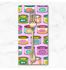 PD's Tula Pink Collection Tabby Road Deja Vu, Cat Snacks in Electroberry, Dinner Napkin