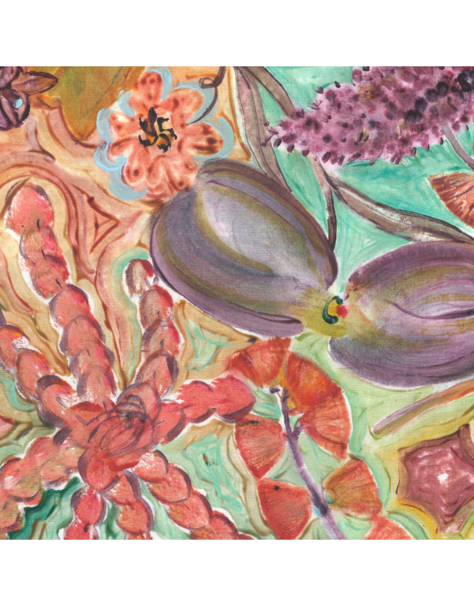 Denise Burkitt Exotic Garden Palace, Courtyard Jewels in Plumeria, Fabric Half-Yards