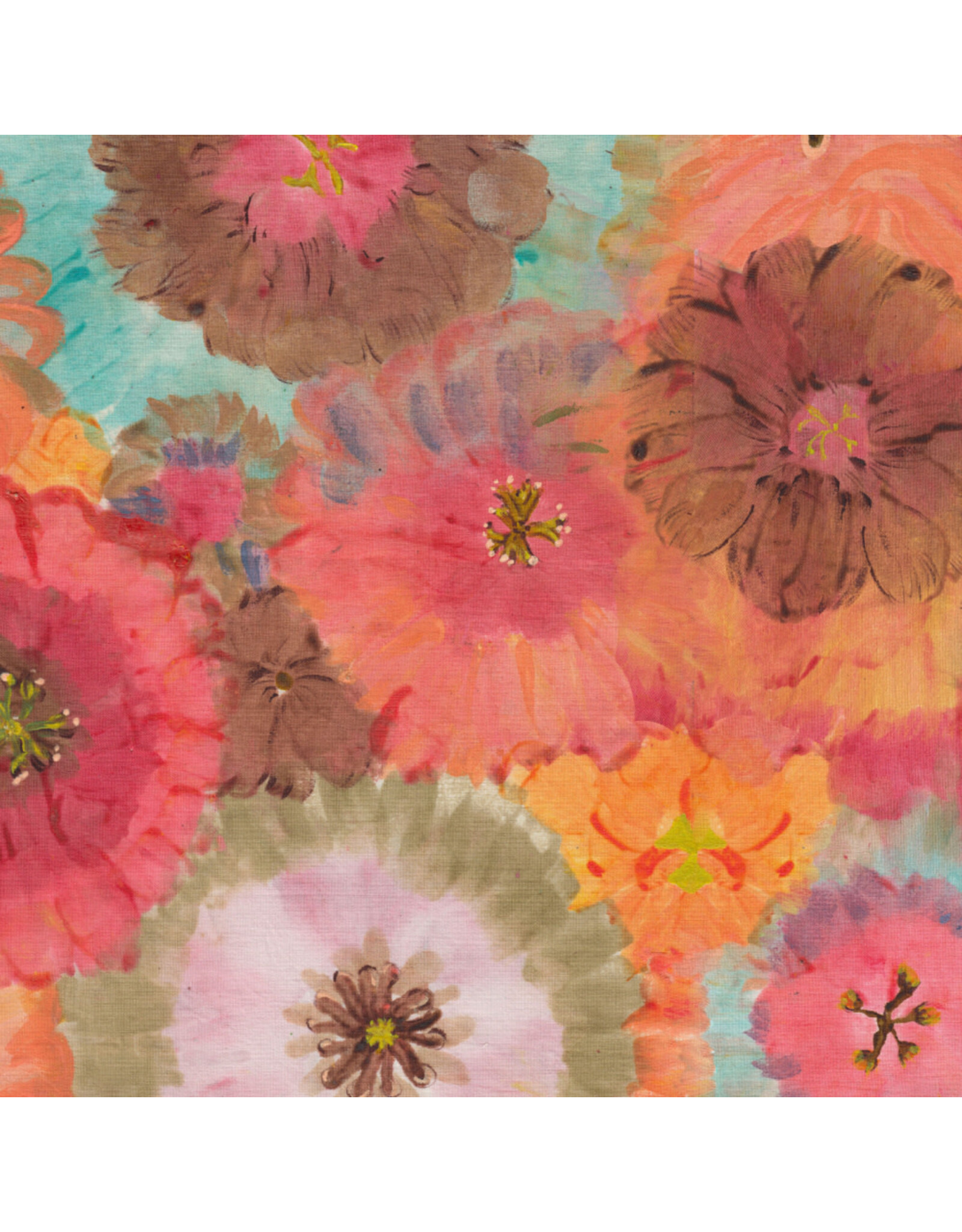Denise Burkitt Exotic Garden Palace, Henna Hibiscus in Henna, Fabric Half-Yards