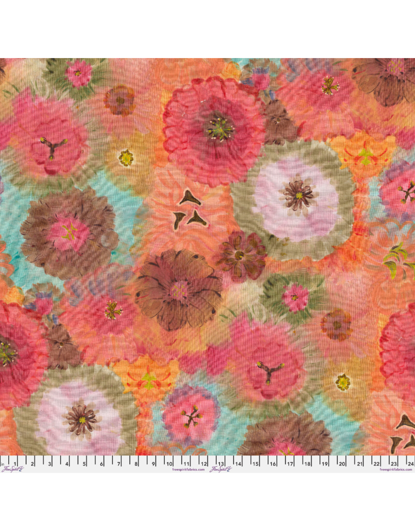 Denise Burkitt Exotic Garden Palace, Henna Hibiscus in Henna, Fabric Half-Yards