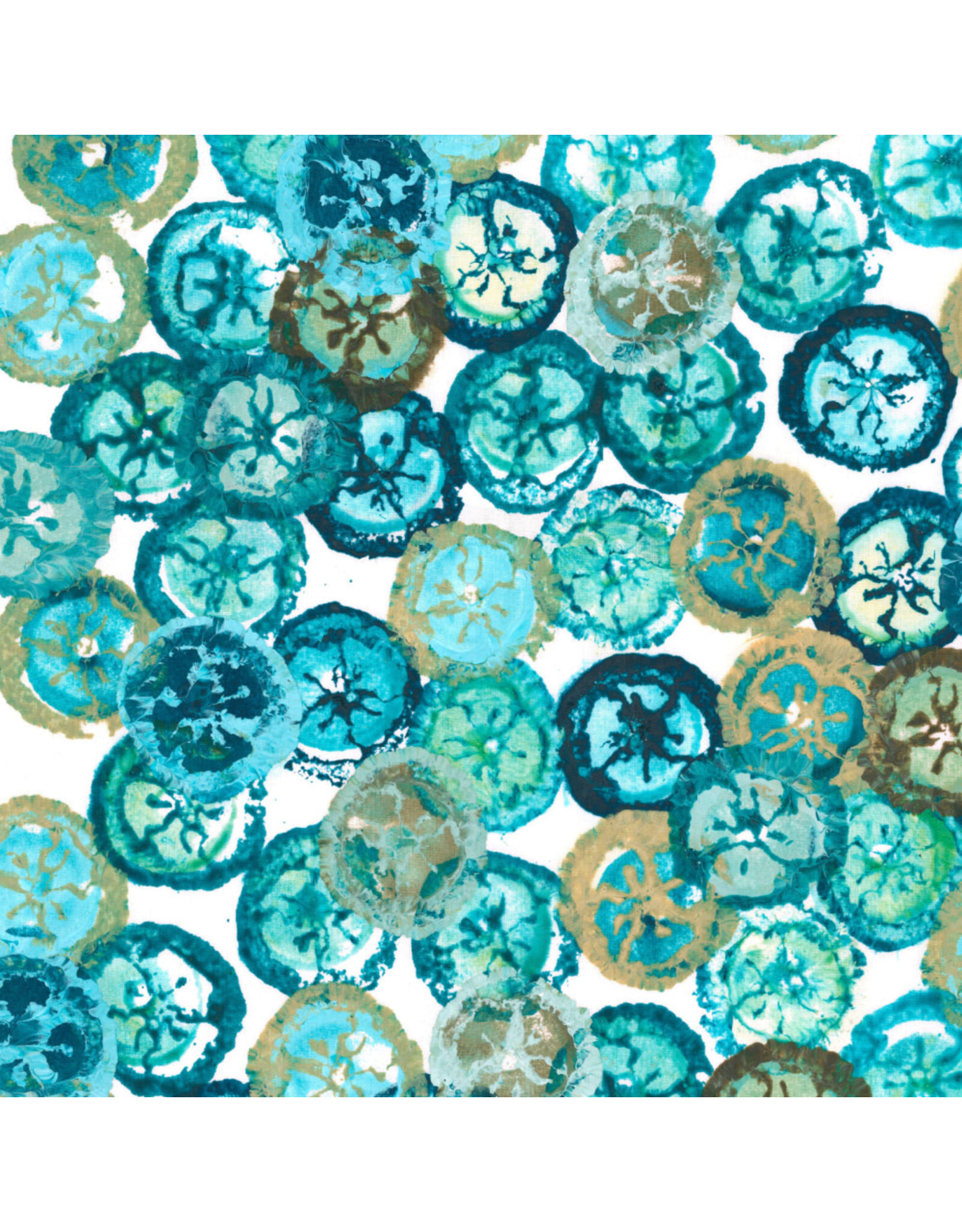 Denise Burkitt Exotic Garden Palace, Jade Treasures in Jade, Fabric Half-Yards