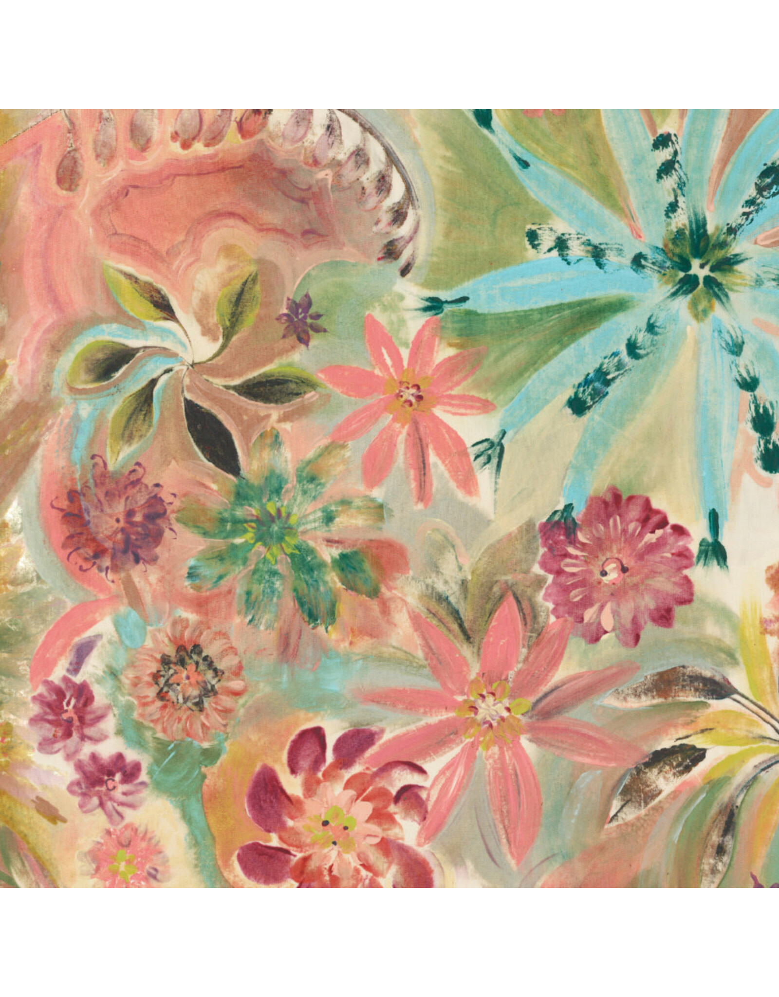 Denise Burkitt Exotic Garden Palace, Kashmir Romance in Sandalwood, Fabric Half-Yards