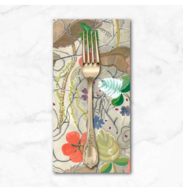 PD'S Free Spirit Collection Exotic Garden Palace, Peppercorn Parchment in Parchment, Dinner Napkin