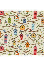 RJR Fabrics Backyard Birdwatching, Home Tweet Home in Olive, Fabric Half-Yards RJR Fabrics Backyard Birdwatching, Home Tweet Home in Olive, Fabric Half-Yards