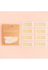 Sarah Hearts Stitched with Love - Woven Label Tags, Set of 8
