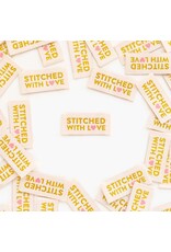 Sarah Hearts Stitched with Love - Woven Label Tags, Set of 8